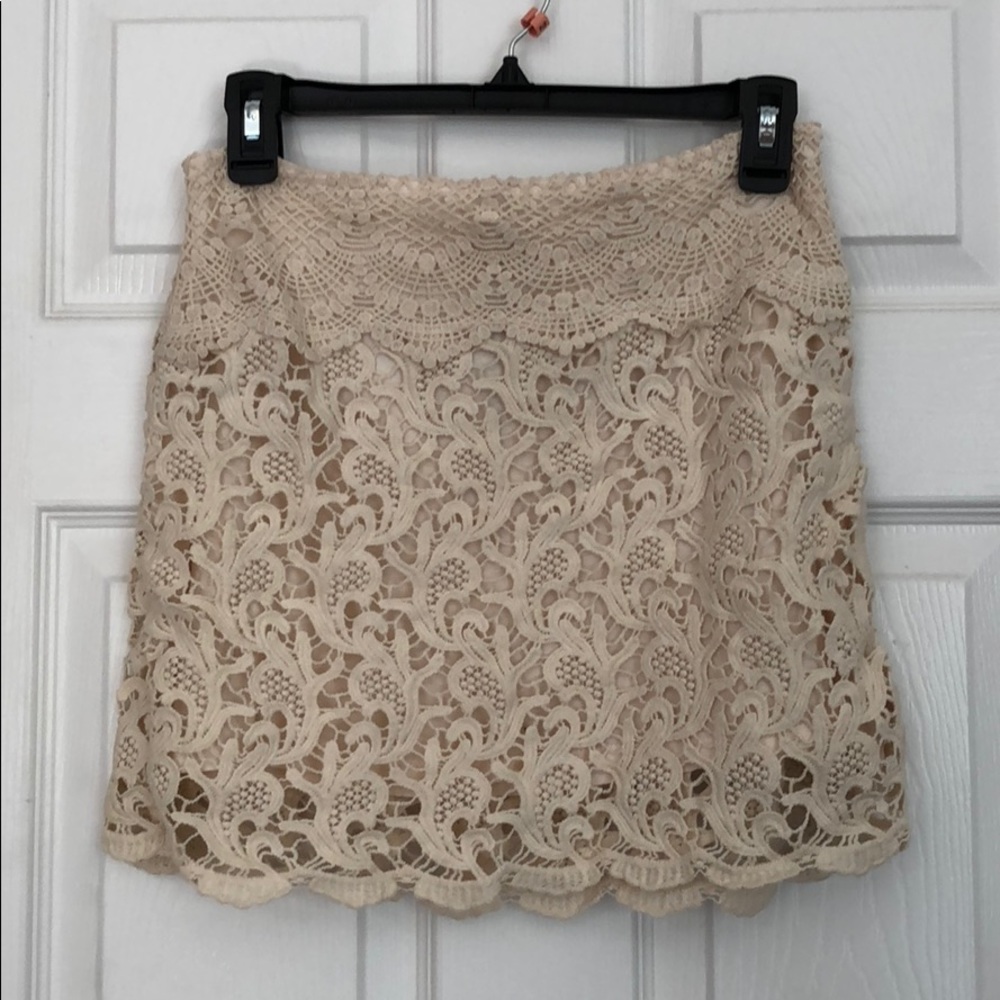 Pins & Needles Cream Lace Skirt